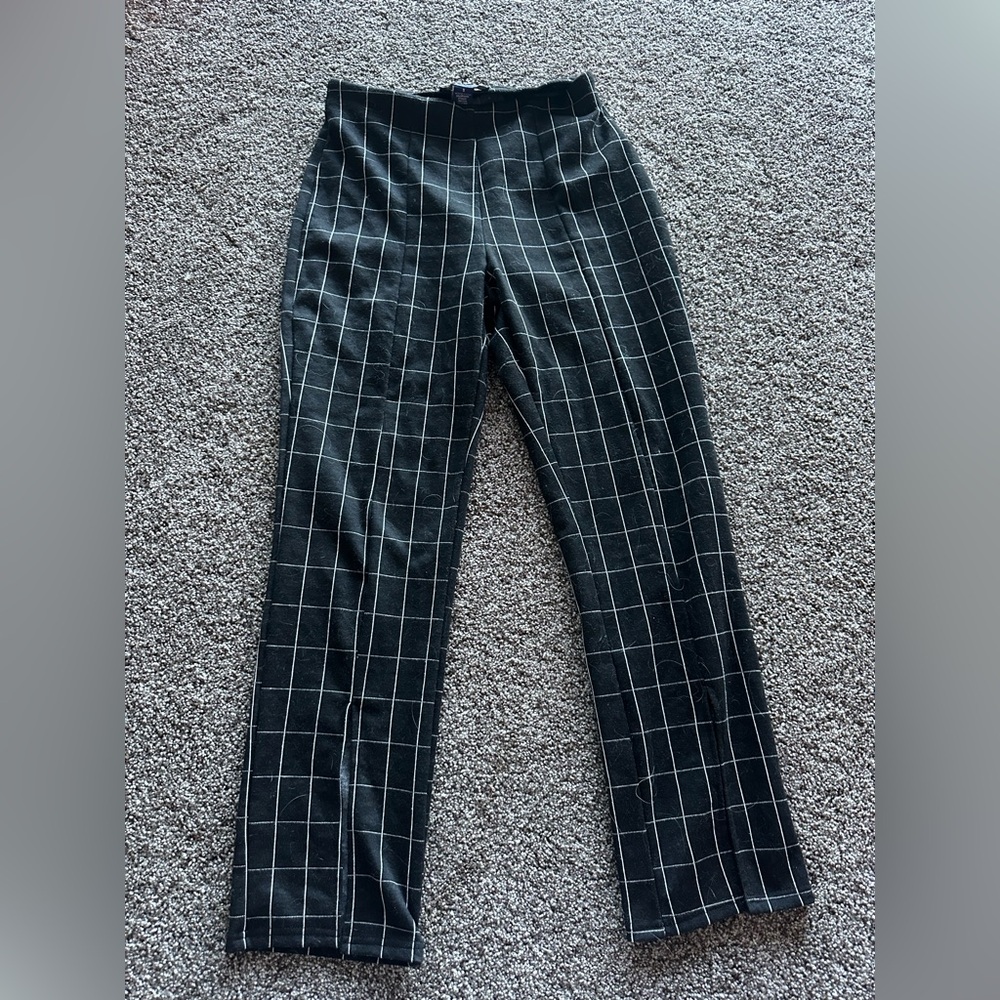 Chic Black and White Checkered Pants